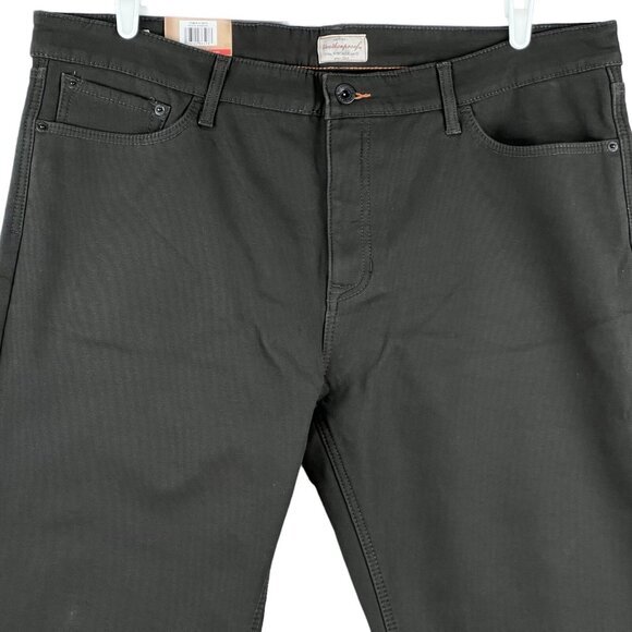 Weatherproof Vintage Men Canvas Pant 40X30 Bonded Fleece Lined Stretch Black NWT - Picture 3 of 12